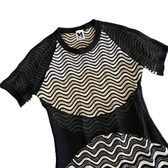 Vintage Missoni Dress Zig Zag Short Sleeve 40 - Picture 5 of 7